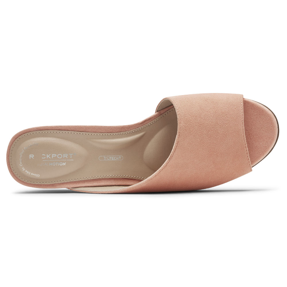 Rockport Singapore Womens Slides - Total Motion Taylor Asymmetrical Pink - SG9072618